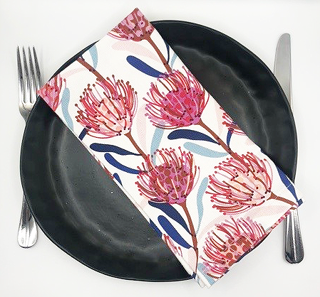 Napkins - printed with a colourful pincushion design (set of 4)