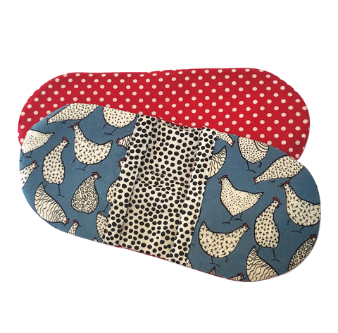 Microwave Mitts - Chickens (Blue)